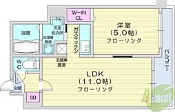 エッジウォーターテラス 1LDKの間取図画像