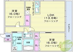 シャトーアネックス 2LDKの間取図画像