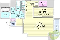 レガロ札幌ステーション 1LDKの間取図画像