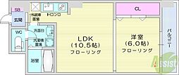 サムティタワーN26 1LDKの間取図画像