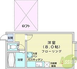 パルハイム北麻生 ワンルームの間取図画像