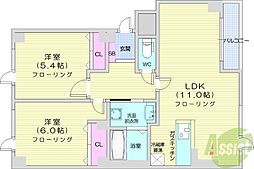 グリーンフィールド2 2LDKの間取図画像
