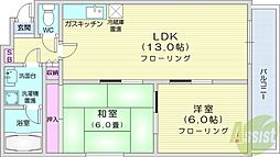 ノースヒルズ北20条 2LDKの間取図画像