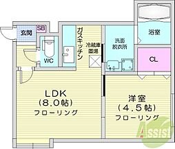 アーバン・ハウス1 1LDKの間取図画像