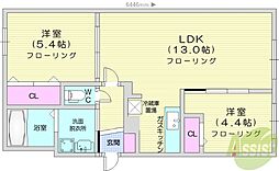 ラ・メゾン・麻生 2LDKの間取図画像