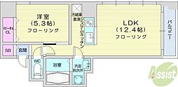 ビッグタワー大通公園 1LDKの間取図画像