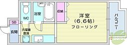 あおばビルN25 1Kの間取図画像