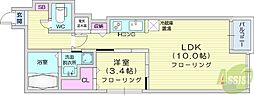 シャルム大通東 1LDKの間取図画像