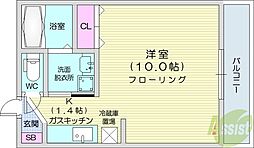 サンウッド札幌医大前 1Kの間取図画像