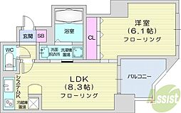 クラッセ宮の森ガーデン 1LDKの間取図画像