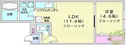 フェリスファミリアクアトロ 1LDKの間取図画像