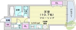 ライオンズシティ大通公園 ワンルームの間取図画像
