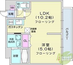 MYプラザ円山公園 1LDKの間取図画像