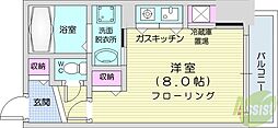 ブランノワールN13.exe ワンルームの間取図画像