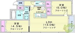 BlancShard大通東 2LDKの間取図画像