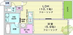 札幌市白石区本郷通8丁目北マンション 1LDKの間取図画像