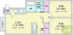 アヴニール2 2LDKの間取図画像