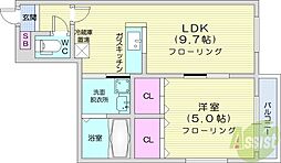ル・ファール円山 1LDKの間取図画像