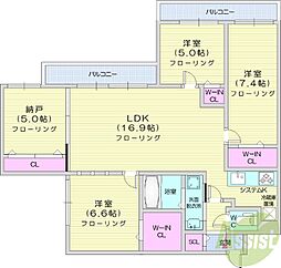 S-RESIDENCE宮の森 4LDKの間取図画像