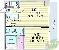 BLOCKTOWER 1LDKの間取図画像