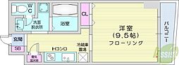 レフィーナ円山 1Kの間取図画像
