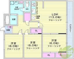 メゾン伏見 3LDKの間取図画像