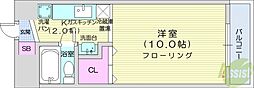 ラ・メール円山公園 1Kの間取図画像