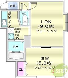 プレシャス27 1LDKの間取図画像