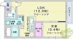 ラフィナート麻生 1LDKの間取図画像