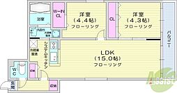 S-RESIDENCE西町 2LDKの間取図画像