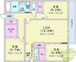 ZABOHILLSYAMAHANA 3LDKの間取図画像
