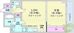 山京円山ガーデンハイツ 1LDKの間取図画像