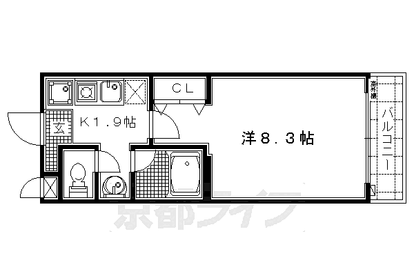 オフージュ・葛野 102｜京都府京都市右京区西京極葛野町(賃貸マンション1K・1階・21.83㎡)の写真 その2