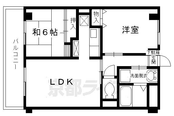 京都府京都市南区吉祥院東前田町(賃貸マンション2LDK・3階・55.93㎡)の写真 その2