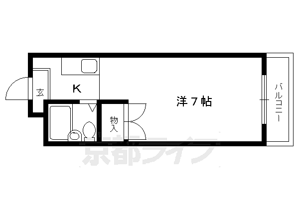 八久ホーム 101｜京都府京都市北区小山中溝町(賃貸マンション1K・1階・19.00㎡)の写真 その2