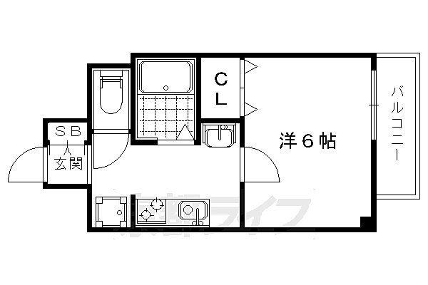 Ｕｎ　Ｃａｓｔｅｌｌｏ西院 403｜京都府京都市右京区西院東今田町(賃貸マンション1K・4階・25.42㎡)の写真 その2