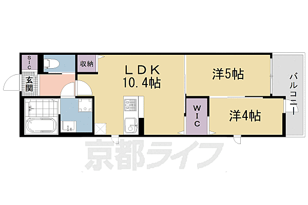 仮）新丸太町ハイツ 305｜京都府京都市左京区新丸太町(賃貸アパート2LDK・3階・40.24㎡)の写真 その2