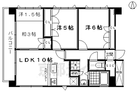 京都府京都市下京区平野町（賃貸マンション3LDK・11階・63.92㎡） その2