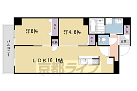 ブランドール北山 202 ｜ 京都府京都市左京区松ケ崎芝本町（賃貸マンション2LDK・2階・60.01㎡） その2