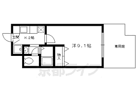 メゾンＫ‐ｔｈｒｅｅ 103 ｜ 京都府京都市左京区田中古川町（賃貸マンション1K・1階・25.45㎡） その2