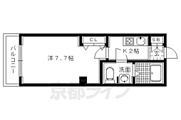 シャトー五福 1階1Kの間取り