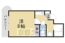 ビバ丸太町 2階1Kの間取り