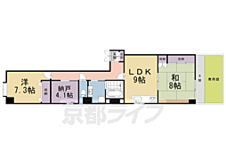 パルティール四条 1階2SLDKの間取り