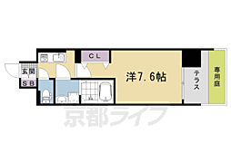 ソルテラス京都西院　ＳＴＡＴＩＯＮ　ＳＩＤＥ 1階1Kの間取り