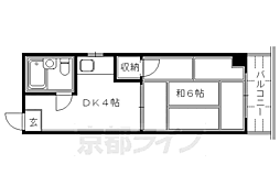 舟木ビル 3階1Kの間取り