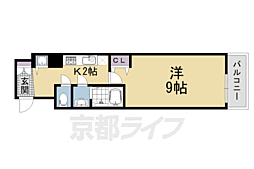 阪急京都本線 大宮駅 徒歩7分の賃貸マンション 4階1Kの間取り