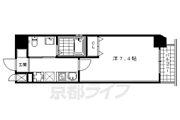 京都市営烏丸線 四条駅 徒歩6分の賃貸マンション 2階1Kの間取り