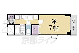 JR山陰本線 丹波口駅 徒歩9分の賃貸マンション 2階1Kの間取り