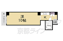 京都市営烏丸線 四条駅 徒歩3分の賃貸マンション 3階1Kの間取り