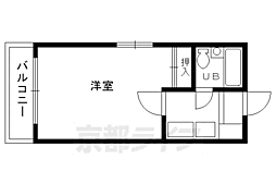 ロイヤルヒルズ鷹ヶ峯 3階1Kの間取り